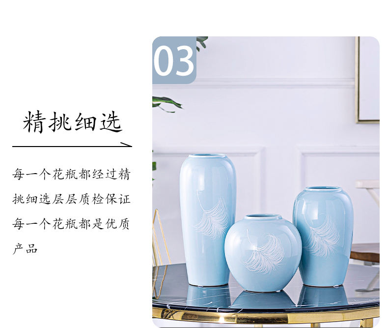 I and contracted creative ceramic mesa hydroponic floral decorations furnishing articles flower vase simulation TV ark, decoration