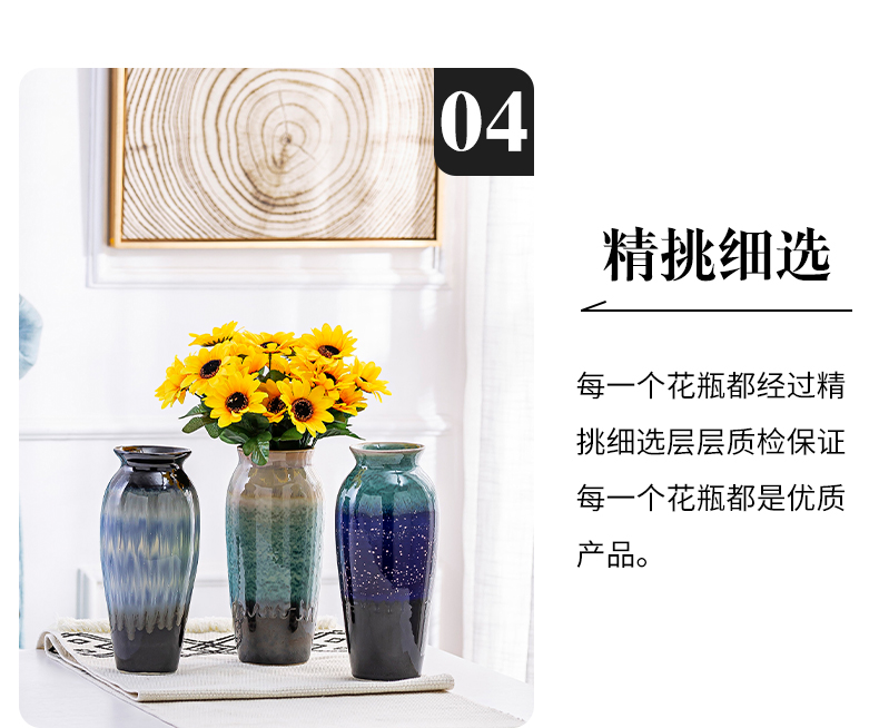 Light European - style key-2 luxury of new Chinese style living room TV cabinet ceramic vase modern furnishing articles dried flower flower arranging flower implement porch decoration