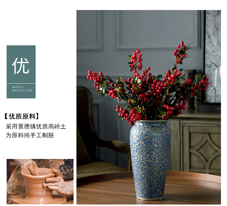 Ceramic hydroponic flower vase to restore ancient ways do old furnishing articles sitting room flower arranging jingdezhen coarse pottery decorative furnishing articles