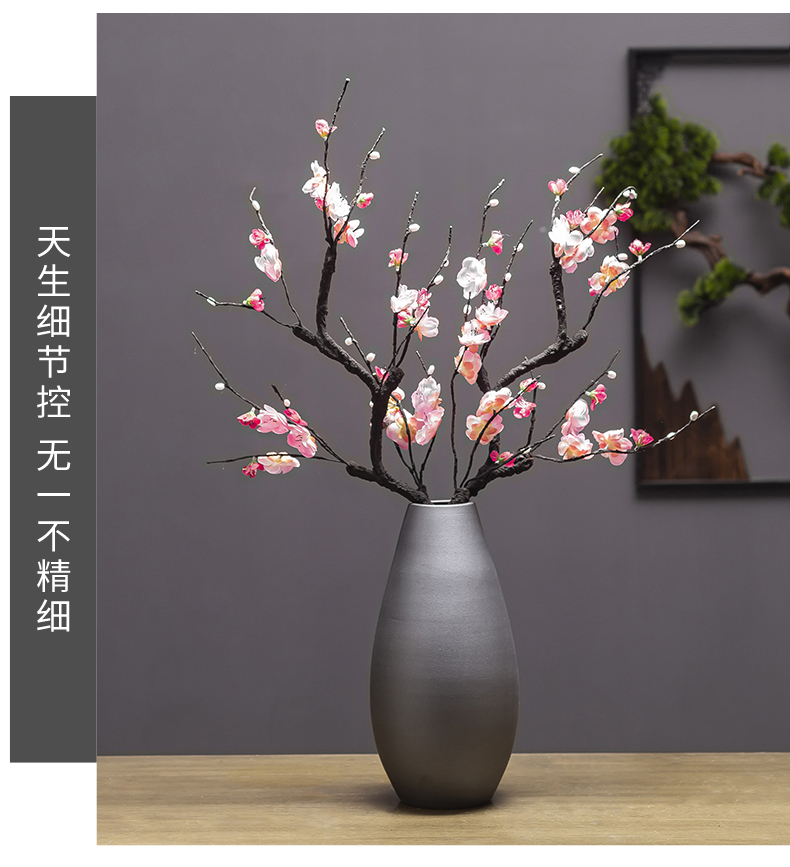 Manual grinding dry flower is placed American retro black ceramic vase pottery jar flower implement sitting room artistic flower arrangement