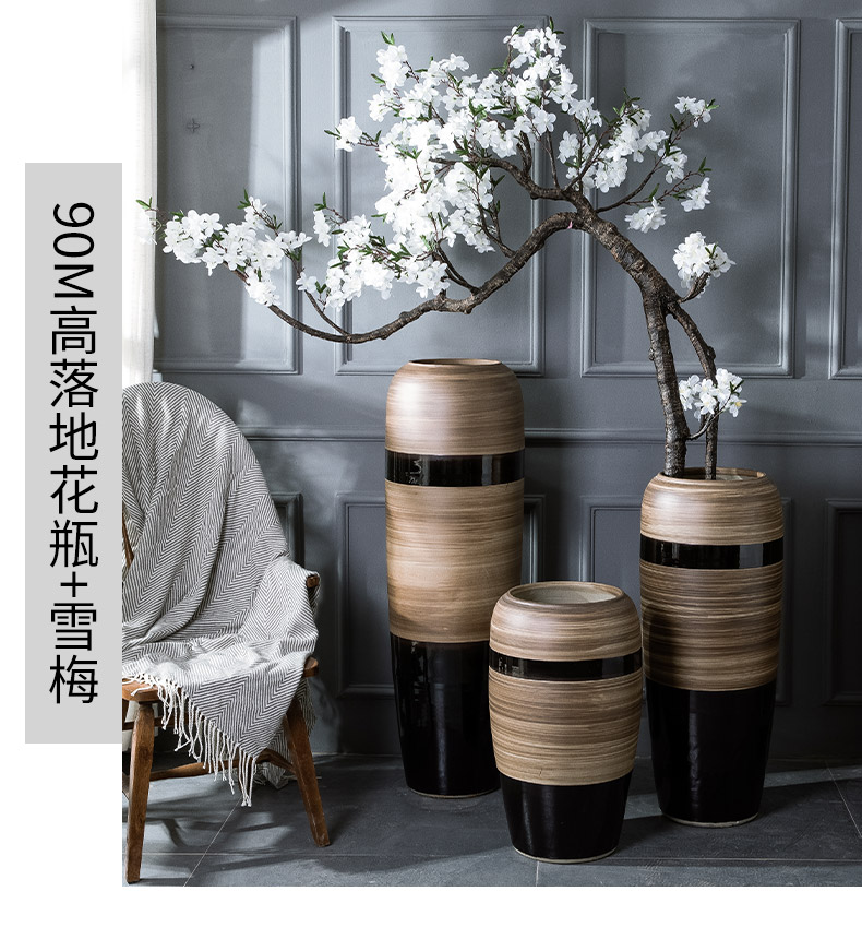 Large ceramic floor vase furnishing articles simulation flower flower arranging I and contracted sitting room hotel adornment example room