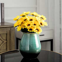 Modern simple American vase Dried flowers flower arrangement Hydroponic ceramic bottle Living room creative small fresh ornaments Flower pot