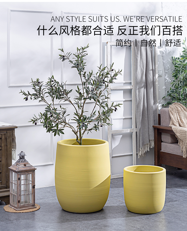 The Nordic idea ceramic flower pot large sitting room of I and contracted hydroponic indoor ground green plant ceramic vases, furnishing articles