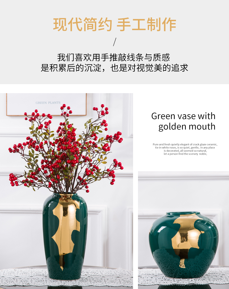 European ceramic vases, new Chinese style restoring ancient ways of creative dry flower, flower implement home decoration key-2 luxury furnishing articles sitting room