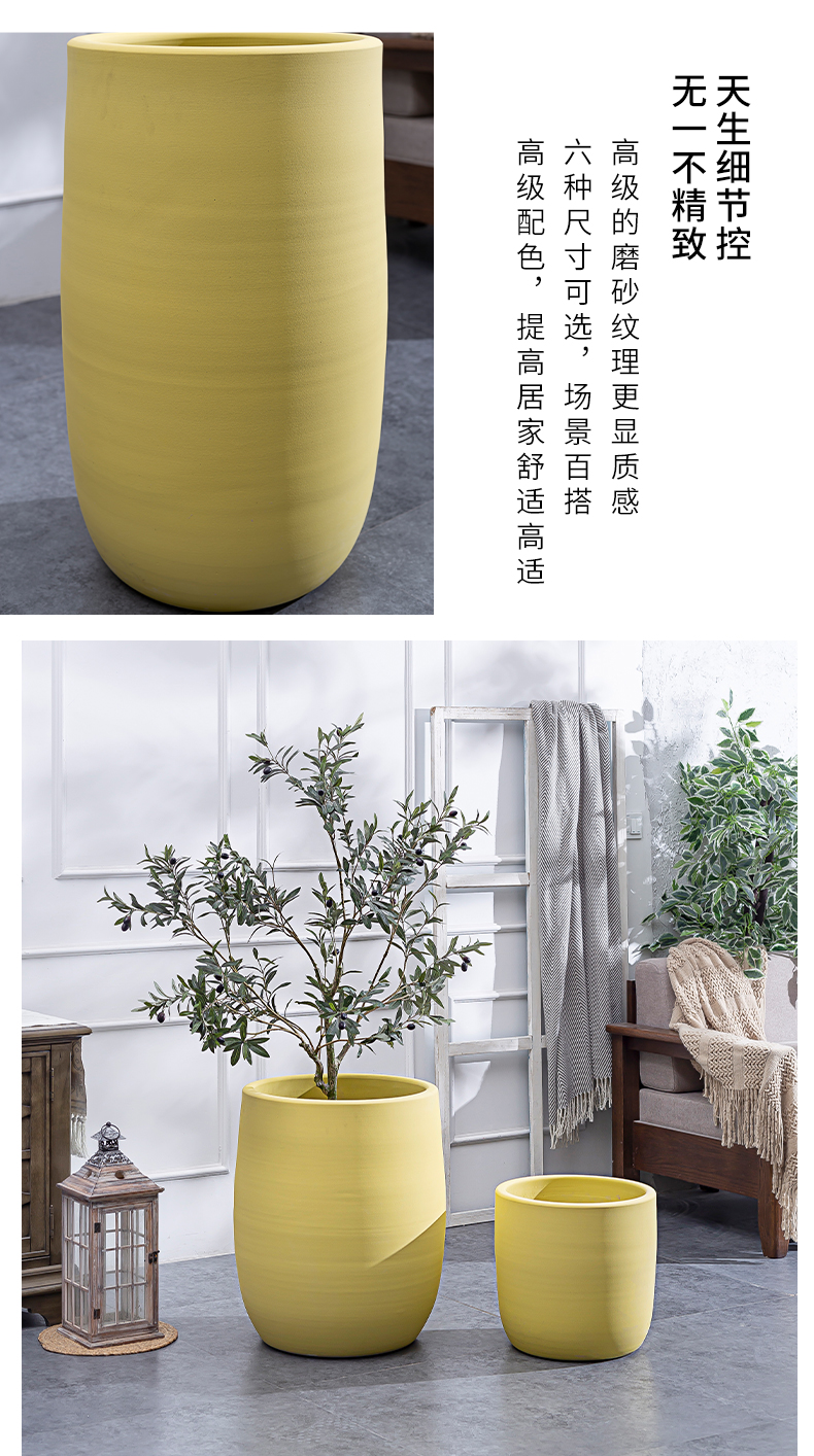 The Nordic idea ceramic flower pot large sitting room of I and contracted hydroponic indoor ground green plant ceramic vases, furnishing articles