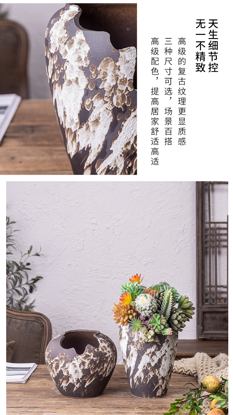 Fleshy flower pot pour glaze broken gap coarse pottery air suction restoring ancient ways is big in number the mage can running the cliff purple happy old basin