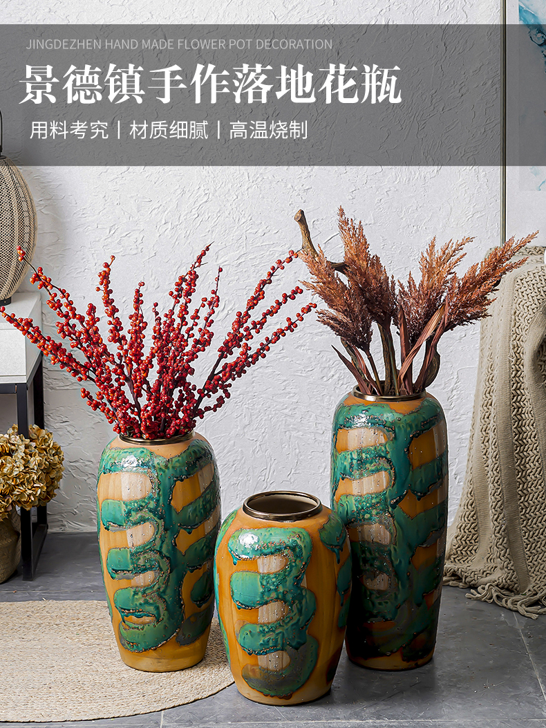 Checking out retro furnishing articles do old coarse TaoHua device inserted dried flower POTS ceramic vase of large courtyard zen flowerpot