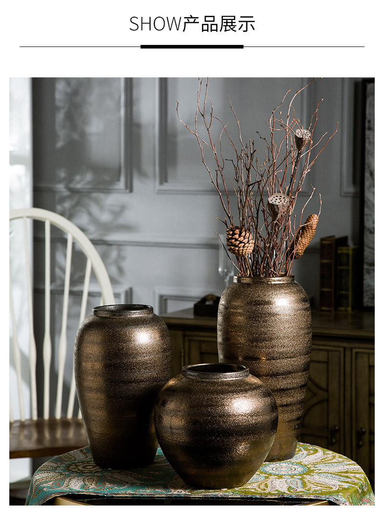 Jingdezhen coarse some ceramic pot pottery all over the sky star, dried flower vases, small pure and fresh and restore ancient ways the vase flower arranging furnishing articles sitting room
