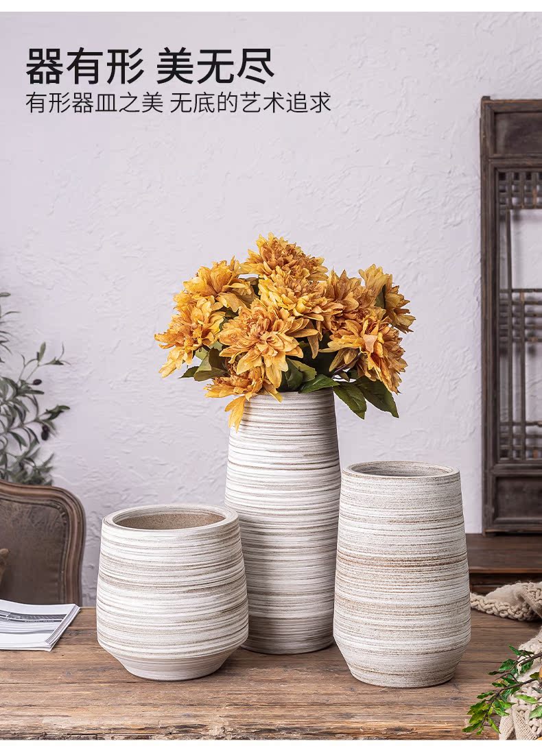 Dried flower vase furnishing articles flower arranging jingdezhen ceramic industry wind restoring ancient ways POTS to big sitting room ground flower implement European style