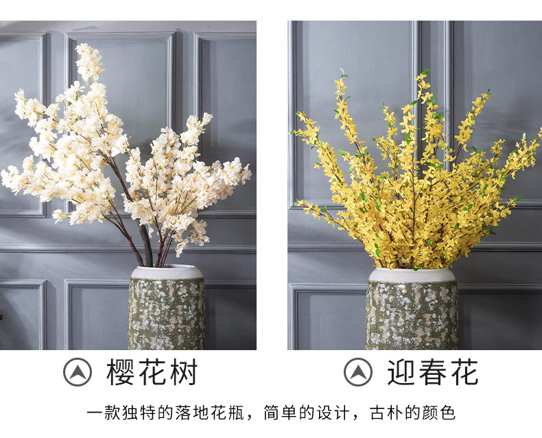 Chinese style restoring ancient ways of large vases, ceramic furnishing articles pottery sitting room hotel decoration flower arranging dried flowers thick ceramic bottle