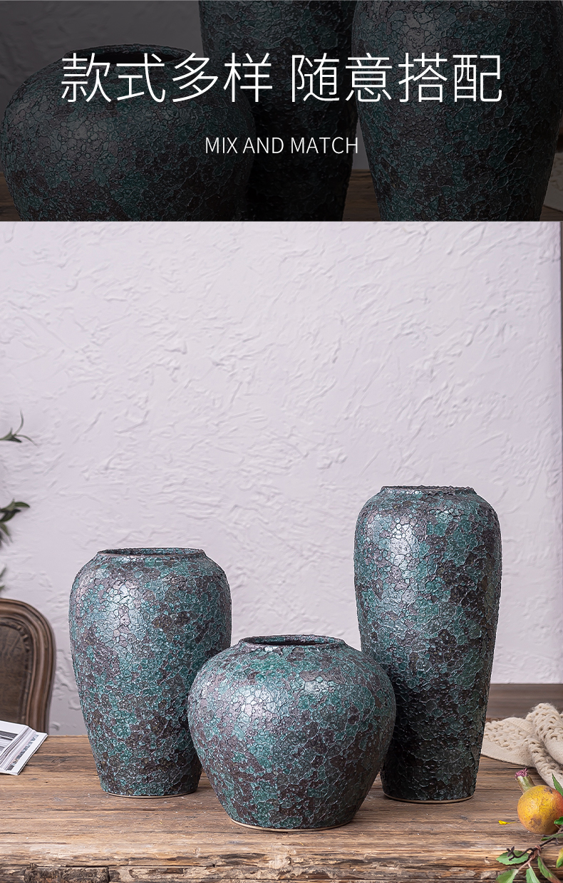 Jingdezhen ceramic vases, new Chinese style restoring ancient ways is the living room table creative dry flower arranging flowers adornment furnishing articles suit