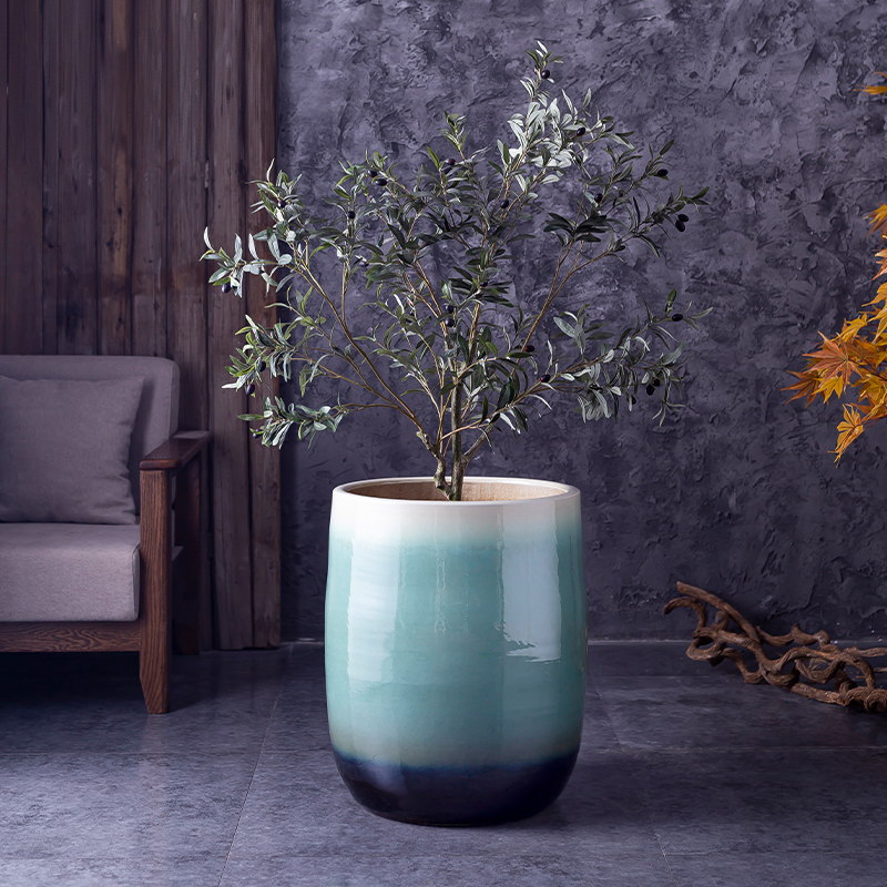 New Chinese style originality ground flower arranging green plant ceramic flower decoration to the hotel villa furnishing articles vase is big flower pot