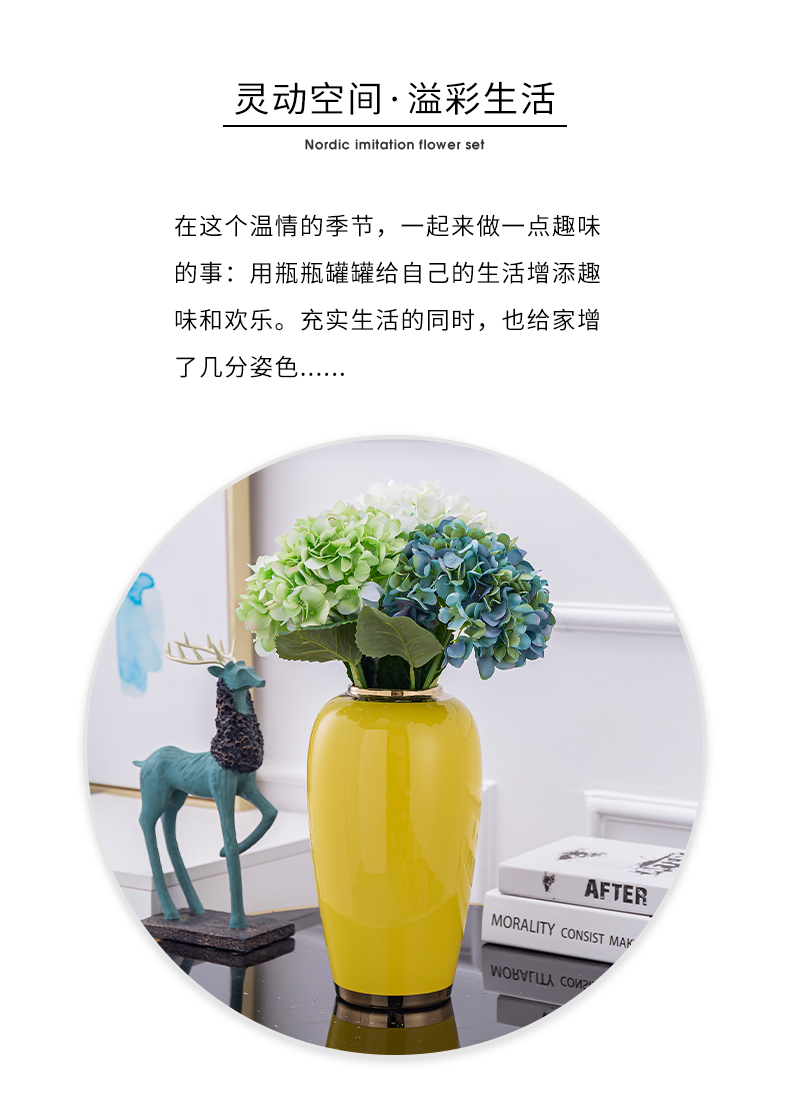 New light Chinese vase furnishing articles of key-2 luxury home desktop ceramics furnishing articles American sitting room dry flower decoration home decoration