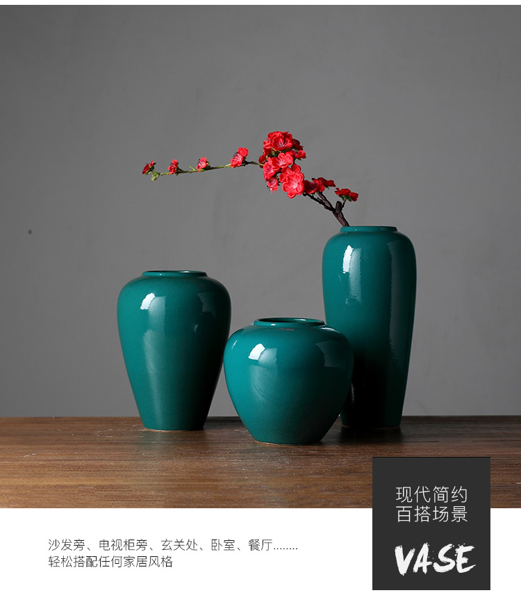 Light ceramic vase key-2 luxury furnishing articles flower arranging Nordic creative contracted sitting room porch decoration American TV cabinet table