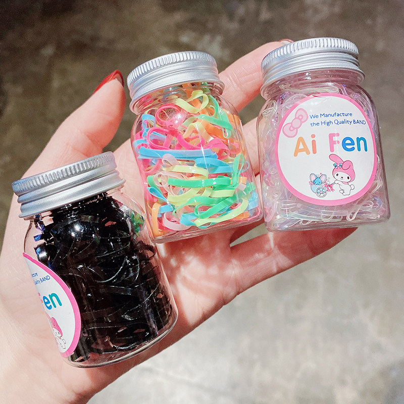 Children with no injuries Hair Rope Small Rubber Band Women Zou Girl High Elastic Hair Ring Black Canned Hair Ring Hairdresser