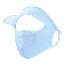 2024 new child sun mask hat in a full face anti - UV summer thin ice - silk face cool face face