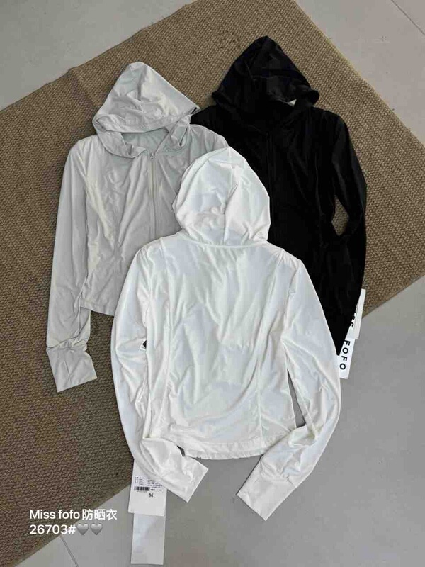 26703 Model Missfofo Summer Hooded Zipper Single-Layer Thin Sun Protection Jacket, m Bust 90, Length 52