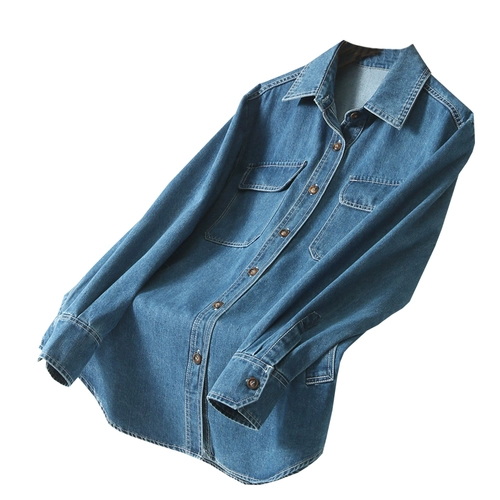 Дизайнерская модная хлопковая осенняя длинная рубашка для отдыха, европейский стиль, тренд сезона, оверсайз