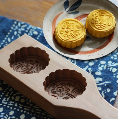 Muyi Wooden Mid-Autumn Mooncake Snowskin Mold Steamed Buns Pumpkin Cookies Mung Bean Cake Wooden Qingming Fruit Green Tuan Mold