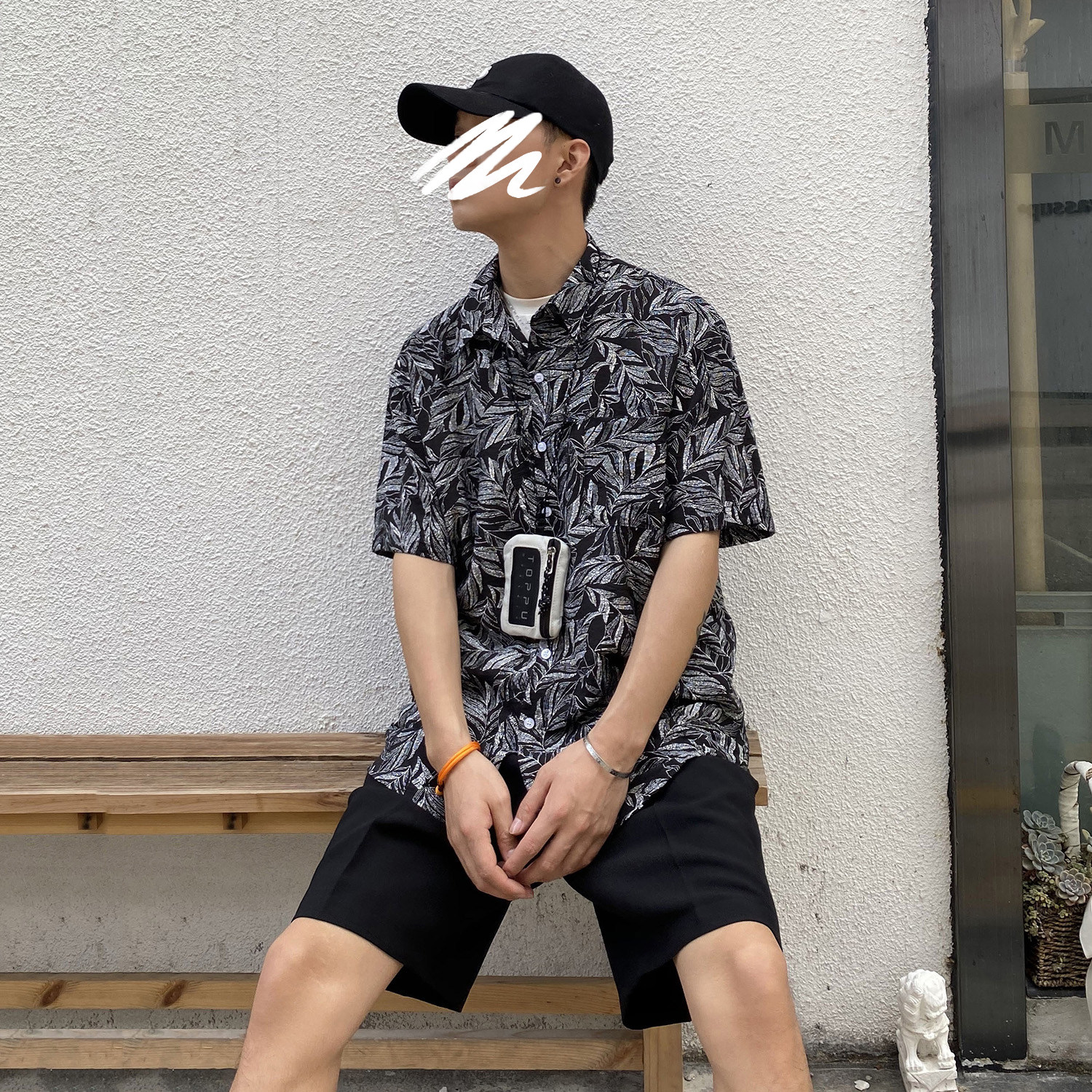 OFFBORD Summer Days Department Vintage Crumblea Shirt Male Short Sleeve Port Wind Loose Leisure Hawaii Beach Shirt