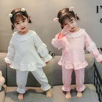 Girls cotton pajamas set children 2020 Autumn new long sleeve two-piece little girl princess home clothes baby