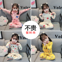 Girls pajamas spring and autumn cotton childrens long sleeve suit little girl princess baby baby home clothes