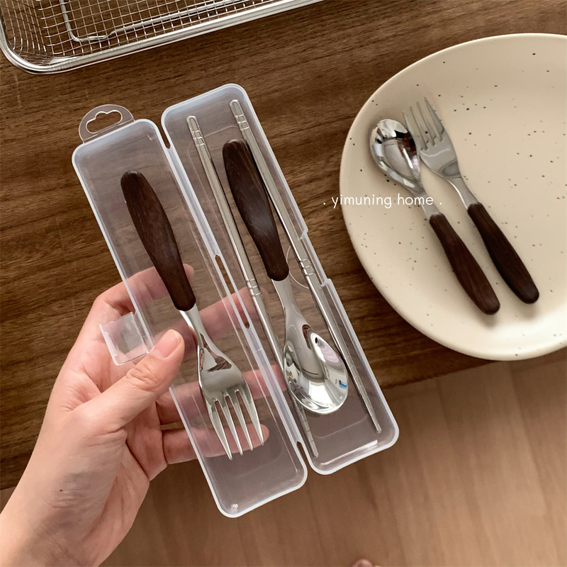 Yimuning Chopsticks and Spoon Set 18/10 Stainless Steel Portable Cutlery Set Student Work Cutlery Storage Box Yimuning Chopsticks and Spoon Set 18/10 Stainless Steel Portable Cutlery Set Student Work Cutlery Storage Box