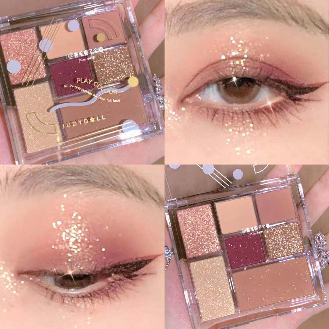 juduo orange eye shadow play with anecdote 12 Smart Plate Bubble Mater Seven Color Four Color Integrated Six Color Pan Flagship Store