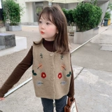 Трикотажный жилет, детский комплект, свитер, детская одежда, в западном стиле, осенний