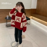 Красный свитер, демисезонный детский трикотажный пуховик, увеличенная толщина, детская одежда