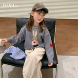 Свитер, демисезонный детский трикотажный приятный телу пуховик, детская одежда, в западном стиле