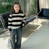 Осенние штаны, пуховик, детские утепленные весенние джинсы, свободный прямой крой, увеличенная толщина