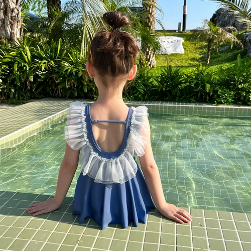 Купальник, детская летняя одежда, детское платье, в западном стиле, с открытой спиной