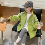 Двусторонная бархатная демисезонная детская куртка, пуховик, толстовка, 2023, в корейском стиле, детская одежда, увеличенная толщина, подходит для подростков