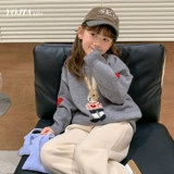 Свитер, демисезонный детский трикотажный приятный телу пуховик, детская одежда, в западном стиле