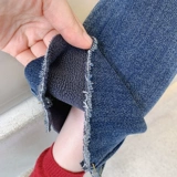 Штаны, детский пуховик, джинсы, бархатные леггинсы, в западном стиле, в корейском стиле, увеличенная толщина