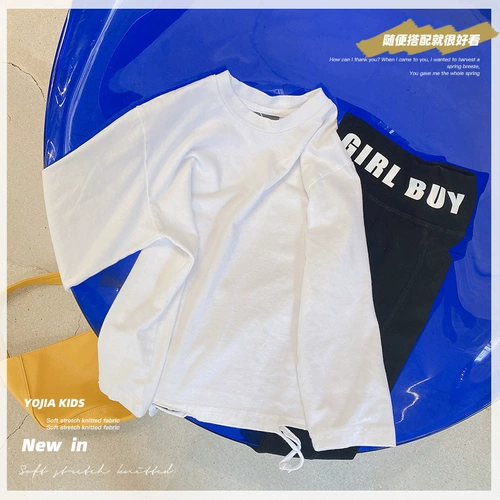 Приятный телу осенний детский лонгслив, в корейском стиле, детская одежда, в западном стиле