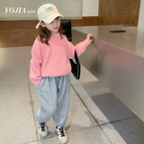 Утепленные штаны, детские бархатные демисезонные джинсы с начесом, в западном стиле