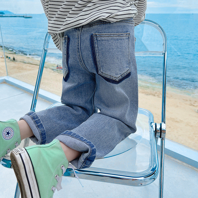 yojia new girl jeans spring autumn children's clothing children Han version loose trousers baby foreign pie casual pants tide