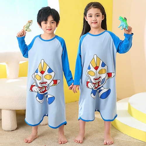 Ultra, хлопковый демисезонный банный халат для мальчиков, детский Ультрамен Тига, зимняя пижама