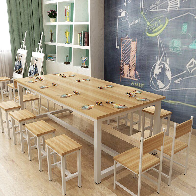Elementary school children's kindergarten children's class table and chairs training desk coaching class Manual Fine Art Painting Painting Desk Painting Room Study x