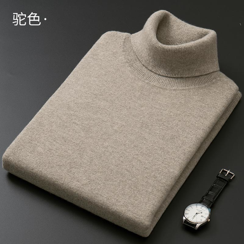 Fugui bird autumn winter high collar wool sweater men long sleeve sweater thickened warm casual knit undershirt men's clothing