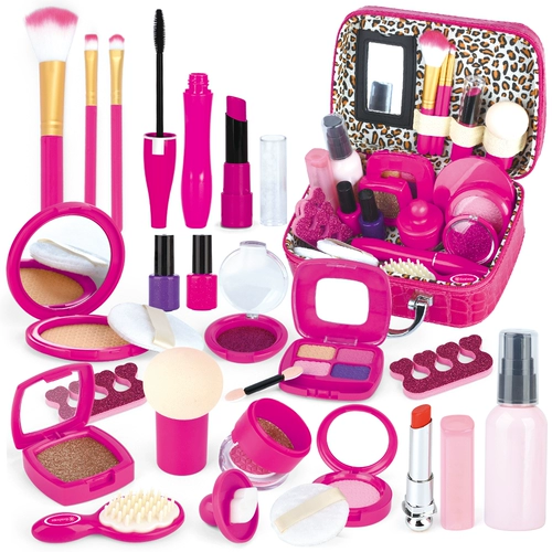 Детская семейная реалистичная косметическая база под макияж, игрушка, помада для принцессы, румяна, тени, пудра