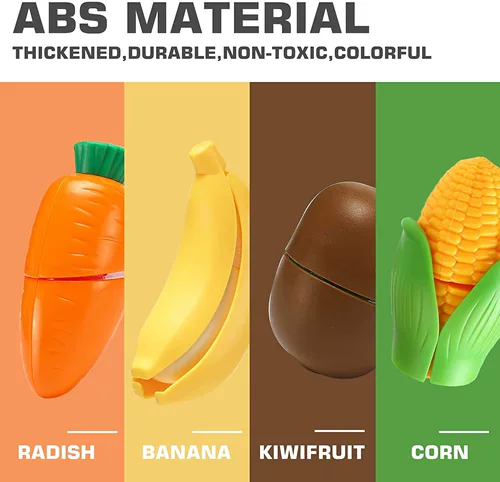 Экспорт иностранной торговли Дети сокращают симуляцию овощей, могут очистить фрукты, фрукты, нарезать музыку кухню игрушки и девушки, чтобы готовить
