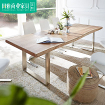 Nordic Solid Wood Conference Table Long Table Brief office Computer workbench designer in talks with table and chairs combined ins