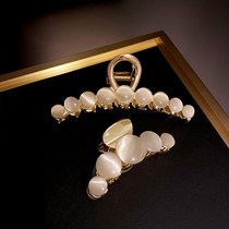 2021 new cats eye hairpin womens back head grabber large Korean style temperament hairpin grabber hairpin pearl clip headdress