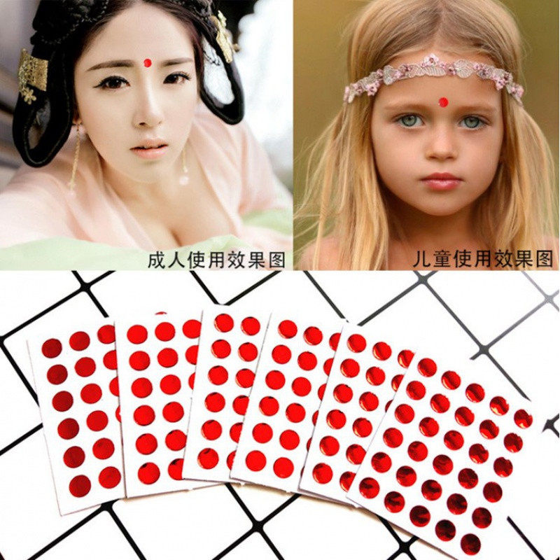 Baby forehead red dot brow with full moon baby makeup small drill face post children performing eye corner post kindergarten
