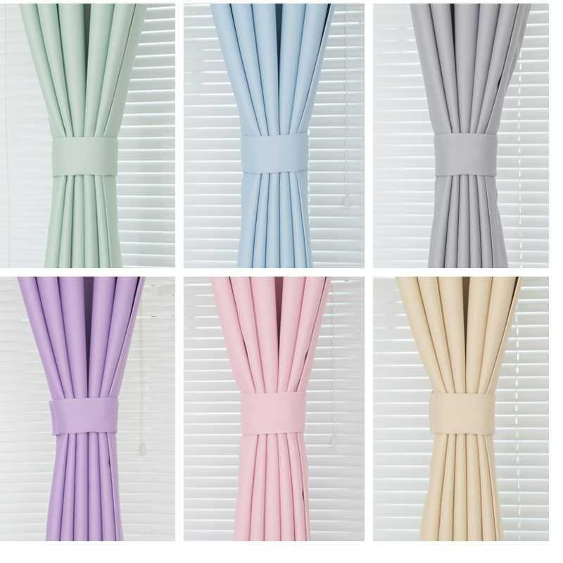  Rice Window Cord Fabric Material 100 Hitch Cosmetic Short Modern Dormitory Short BLUE HOOK-STYLE BEAUTY SALON CURTAIN HOME BEAT