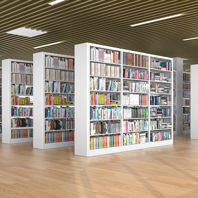 Steel Library Bookshelf Single Double-sided Floor Floor Multilayer Information Archives Shelf Bookstore School Reading Room Book Racks-Taobao