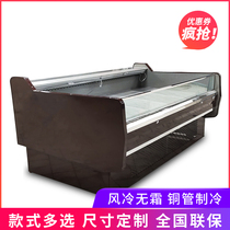 Supermarket Sold Meat Preservation Display Cabinet Horizontal Refrigerated Fresh Meat Freezer Open Mouth Pork Fridge Fresh Meat Freezer